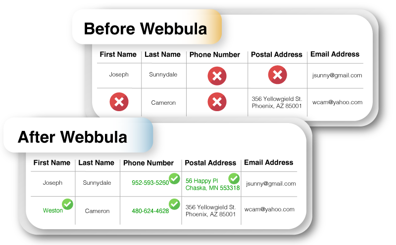 webbula data appends